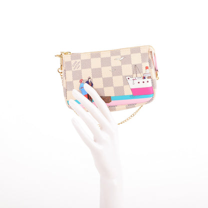 Louis Vuitton Damier Azur 2016 Christmas Animation Mini Pochette Accessories 2 of 7