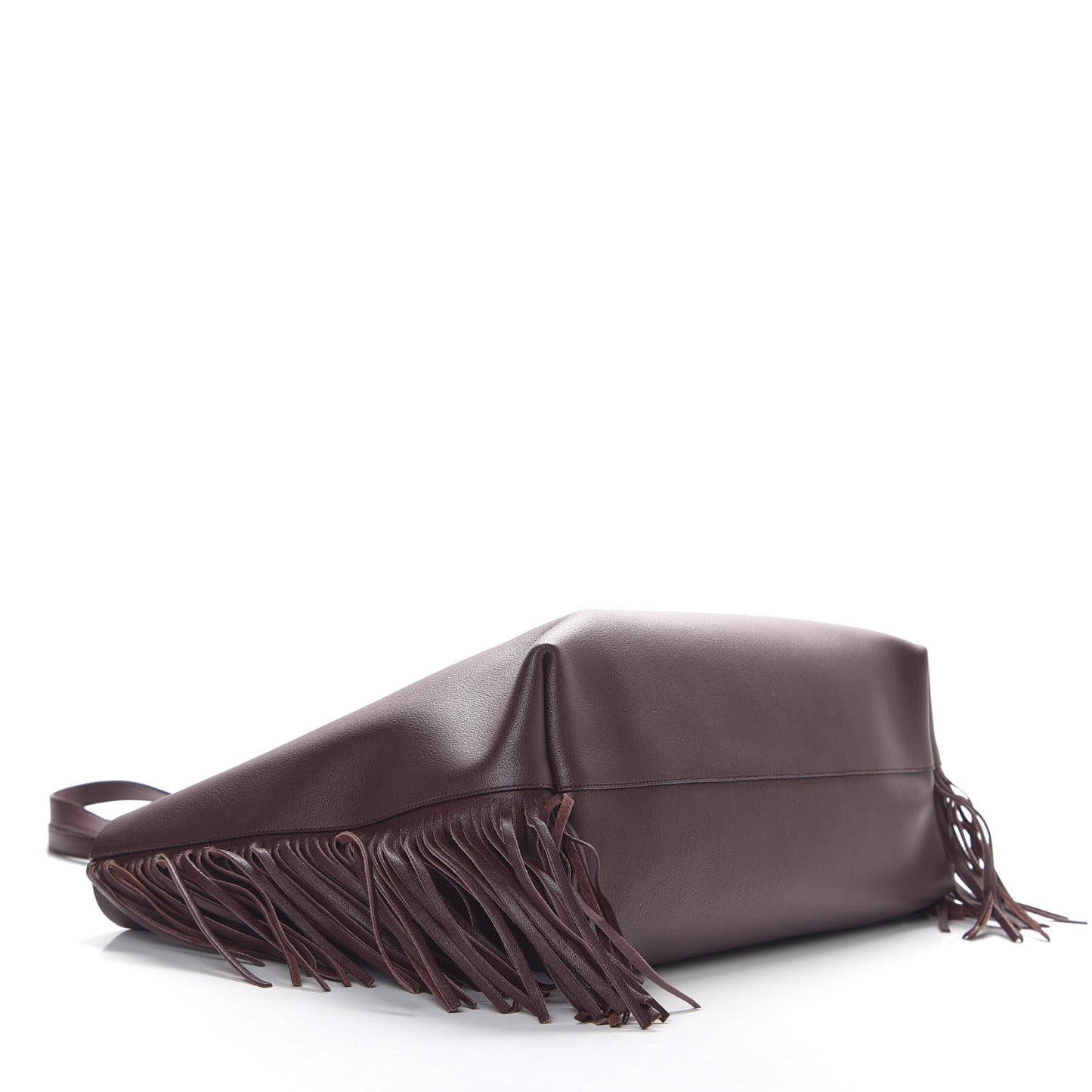 Calfskin Large Fringe Shopping Tote Amaranto