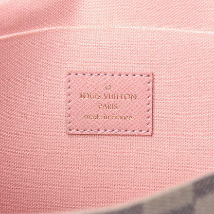 Louis Vuitton Damier Azur Pochette Felicie Chain Wallet Rose Ballerine 7 of 14