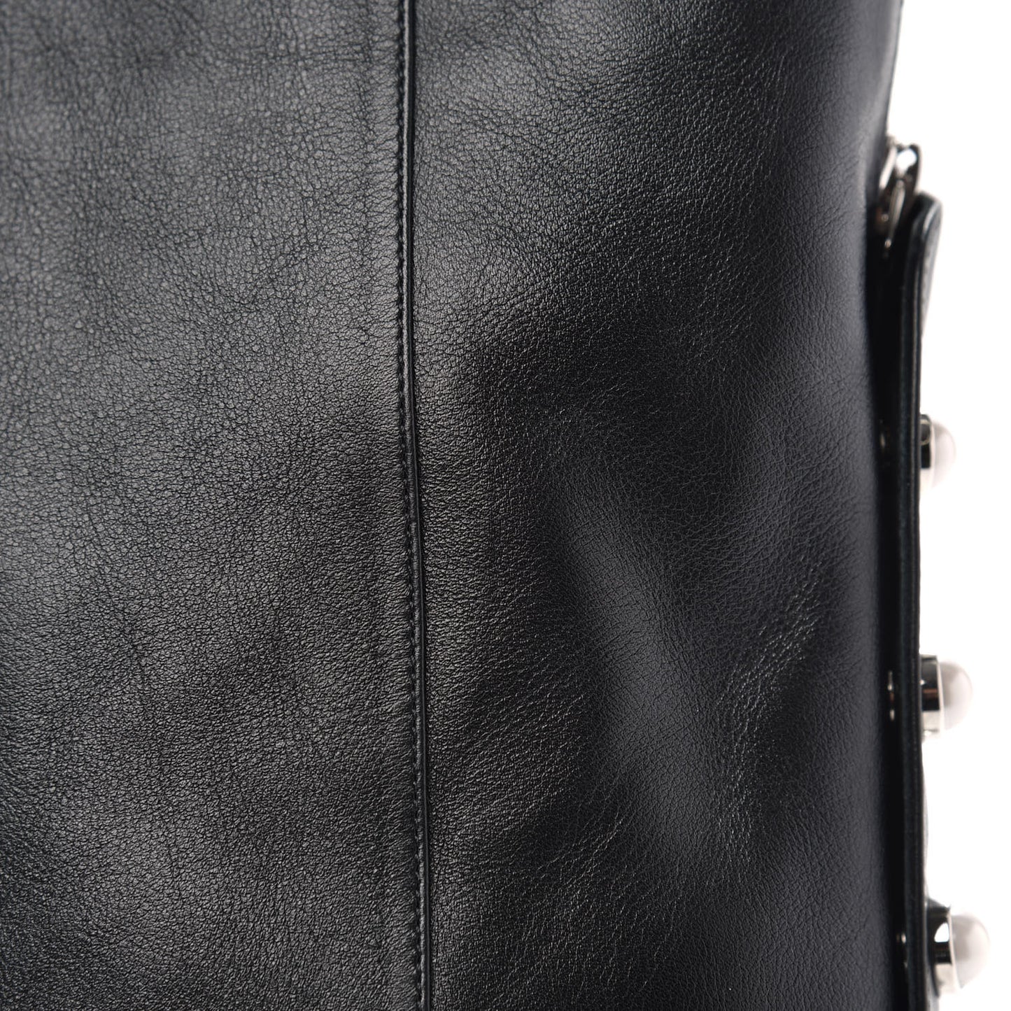 Calfskin Pearl CC Short Boots 35.5 Black