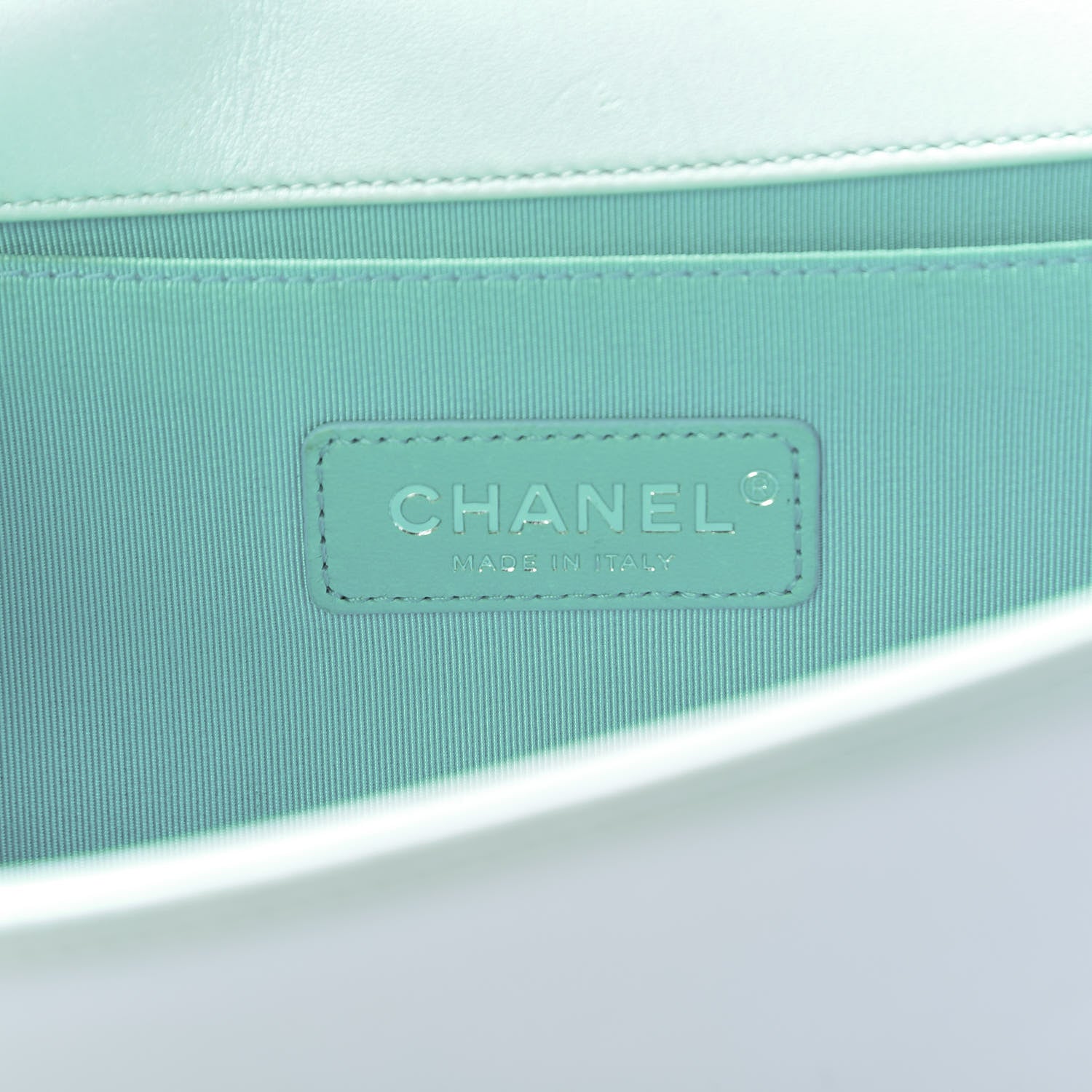 Chanel Iridescent Lambskin Chevron Quilted Medium Boy Flap Turquoise 7 of 9