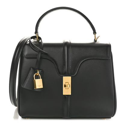 Celine Satinated Calfskin Small 16 Top Handle Bag Black 1 of 10