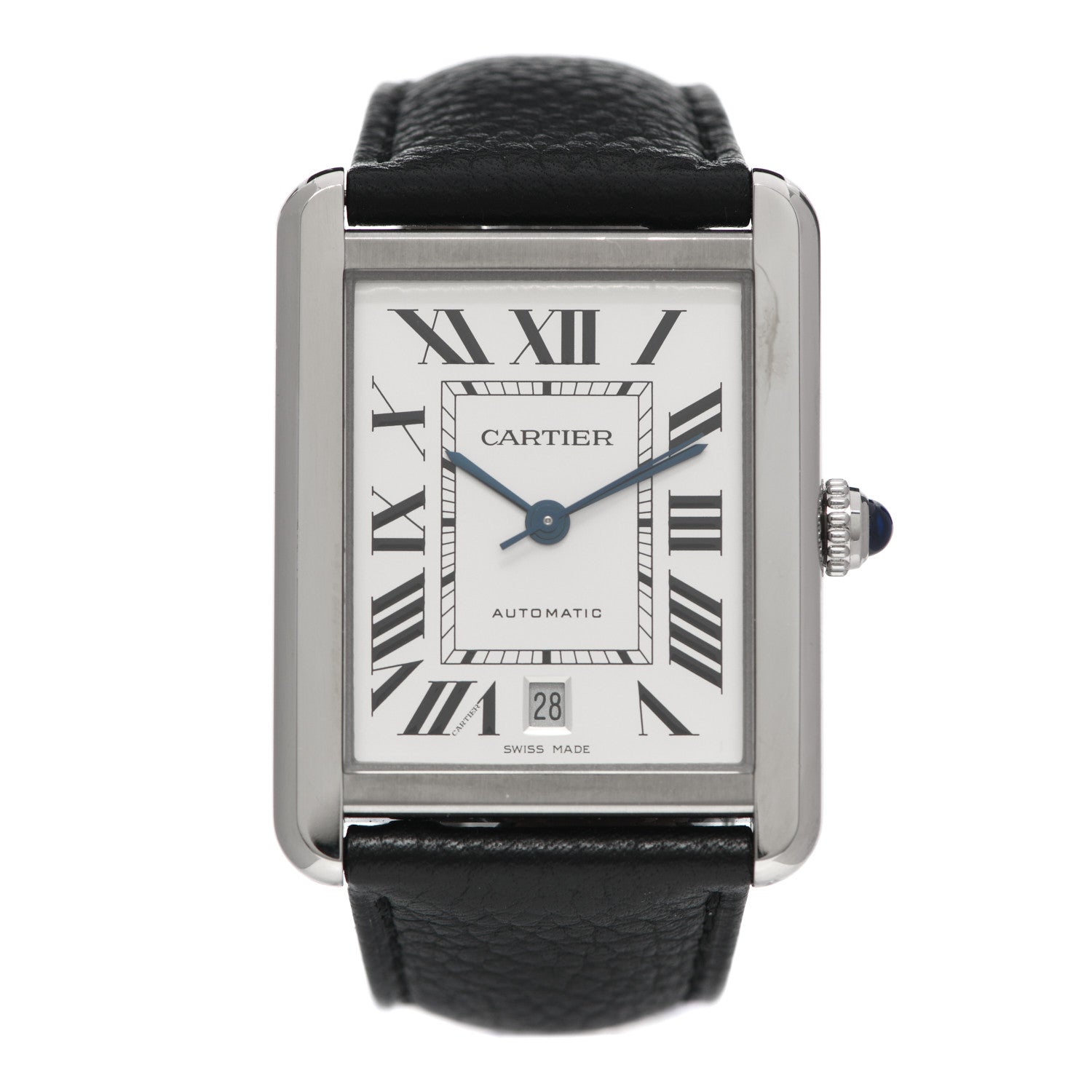 Cartier Stainless Steel Calfskin 31mm Tank Solo Automatic Watch 1 of 4