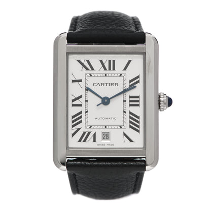 Cartier Stainless Steel Calfskin 31mm Tank Solo Automatic Watch 1 of 4