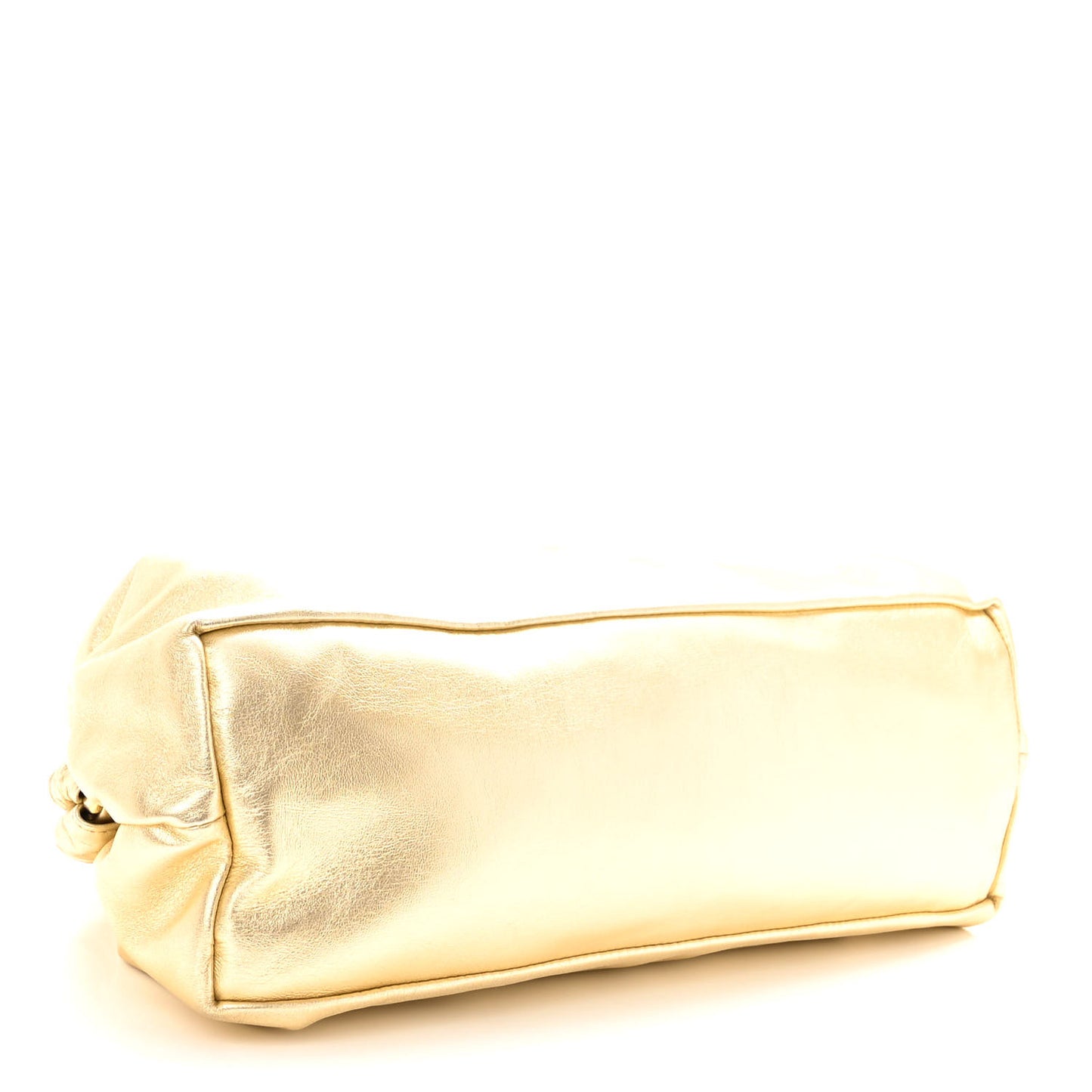 Metallic Lambskin Cloud Clutch Gold