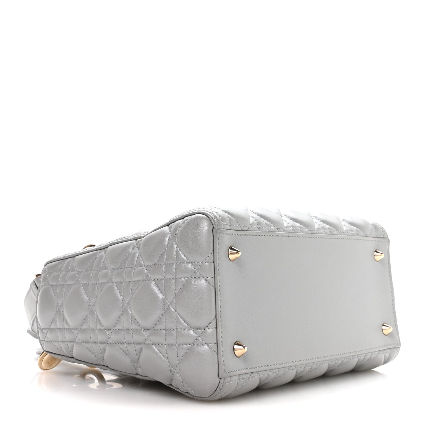 Pearly Lambskin Cannage Medium Lady Dior Grey