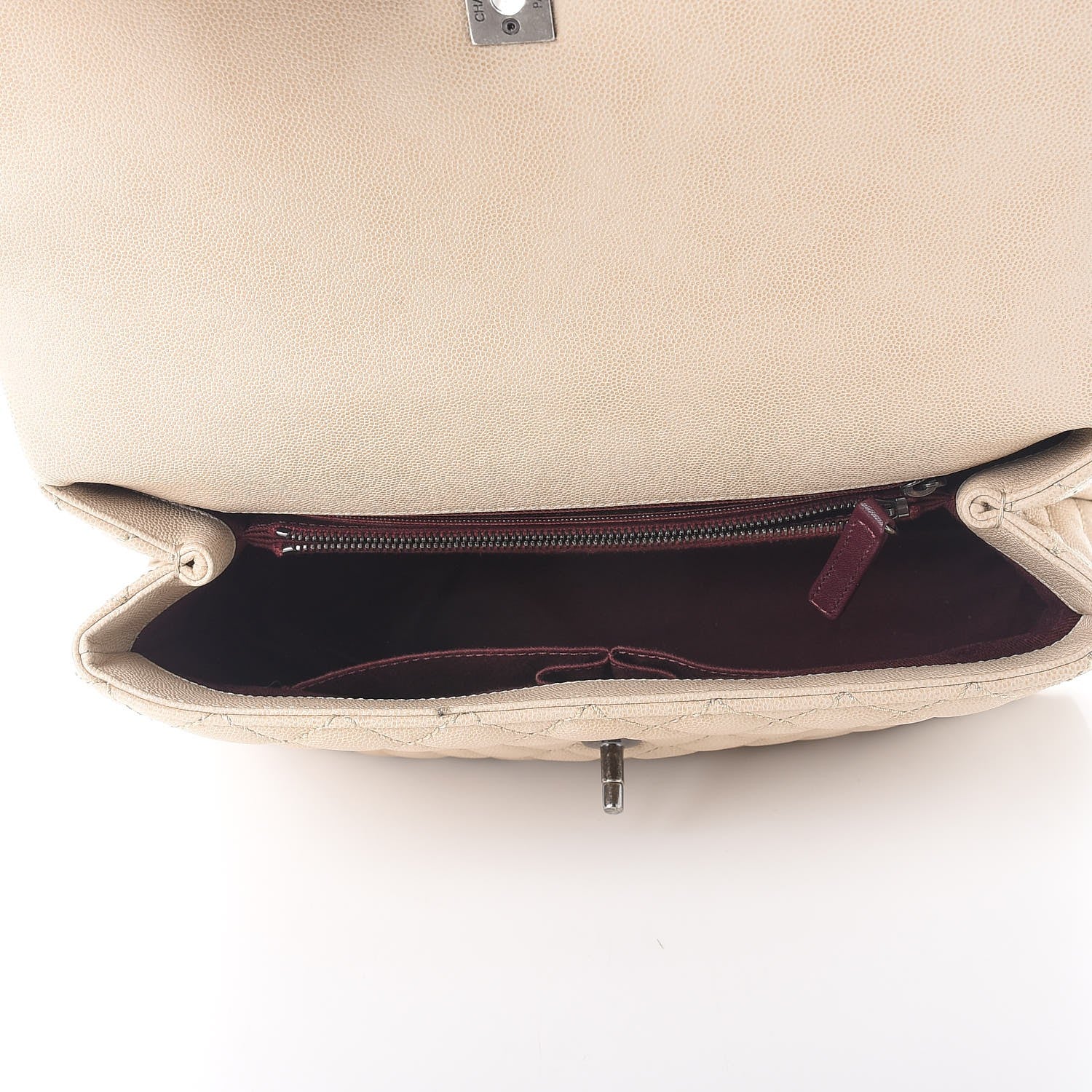 Chanel Caviar Quilted Medium Coco Handle Flap Light Beige 5 of 12