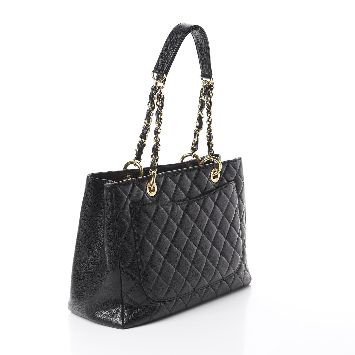 Caviar Quilted Grand Shopping Tote GST Black