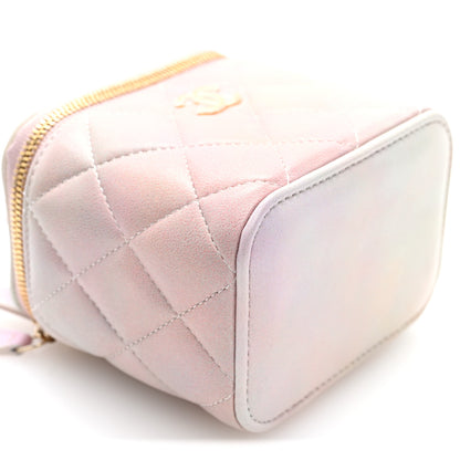 Chanel Lambskin Quilted Ombre Mini Top Handle Vanity Case With Chain Pink Multicolor 8 of 9