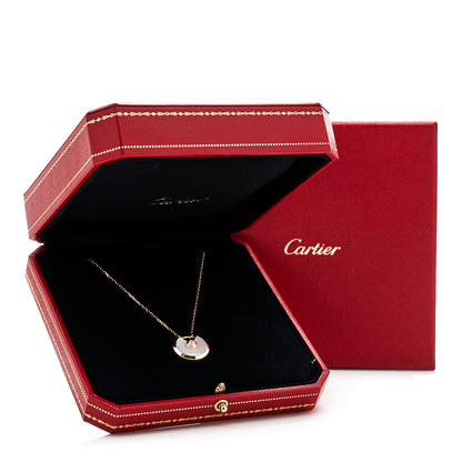 Cartier 18K Yellow Gold Diamond Mother of Pearl SM Amulette de Cartier Pendant Necklace 5 of 5