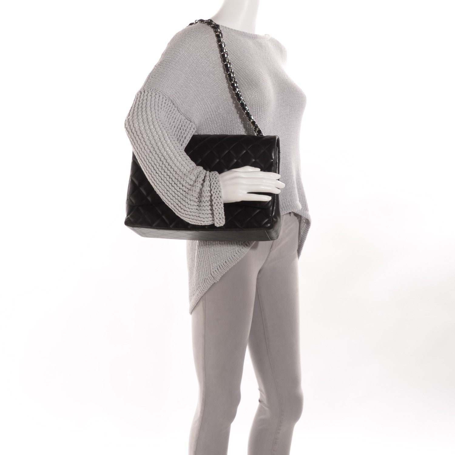 Chanel Lambskin Quilted Maxi Double Flap Black 2 of 18
