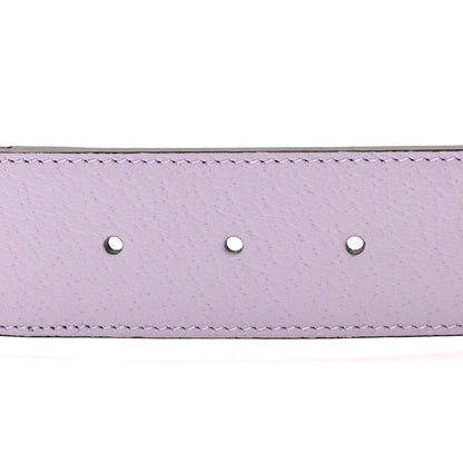 Gucci Monogram Jumbo GG Textured Dollar Calfskin Double G Belt 85 34 Beige Lapis 5 of 5