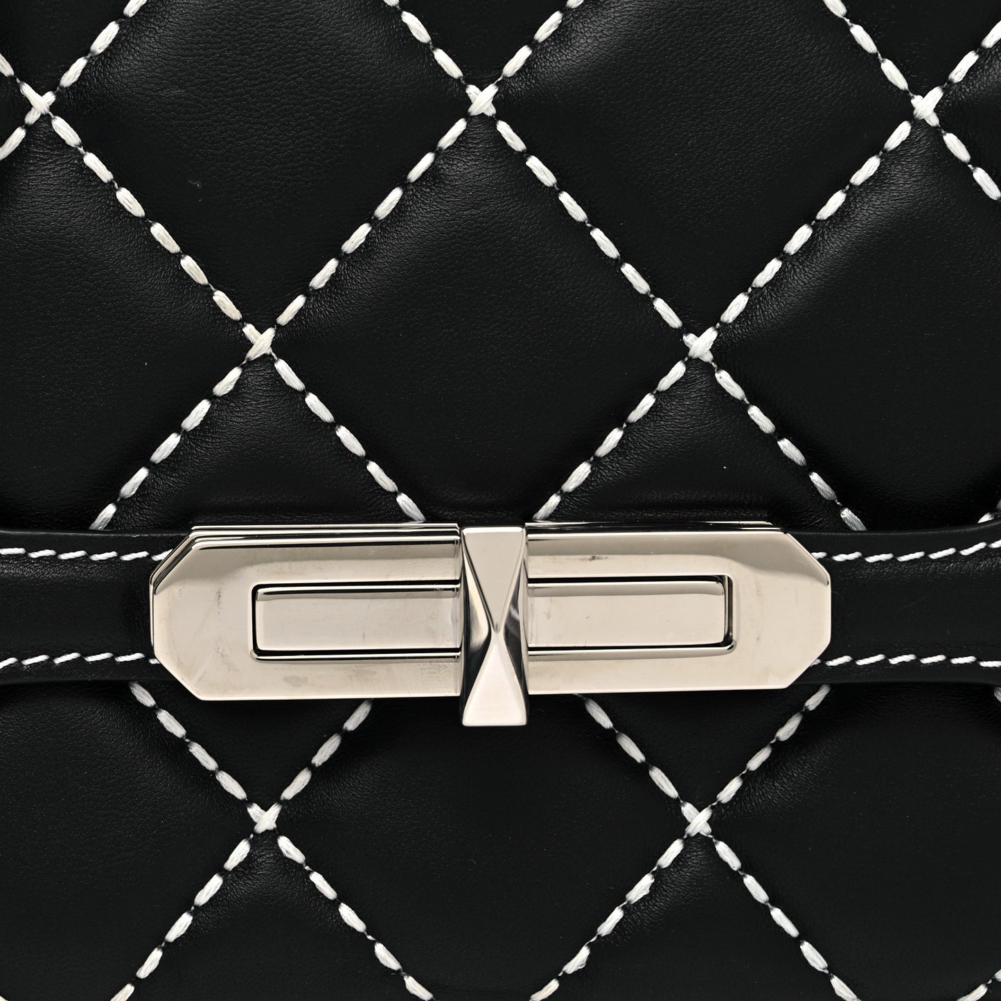 Calfskin Quilted The Myth Crossbody Bag Black