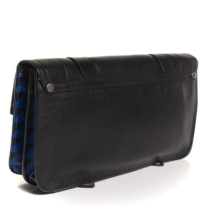 Proenza Schouler Triangle Print Calfskin PS1 Pochette Clutch Black Royal Blue 3 of 8