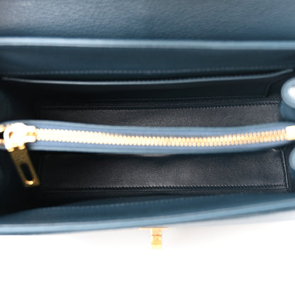 Celine Grained Calfskin Small 16 Top Handle Bag Petrol 5 of 14