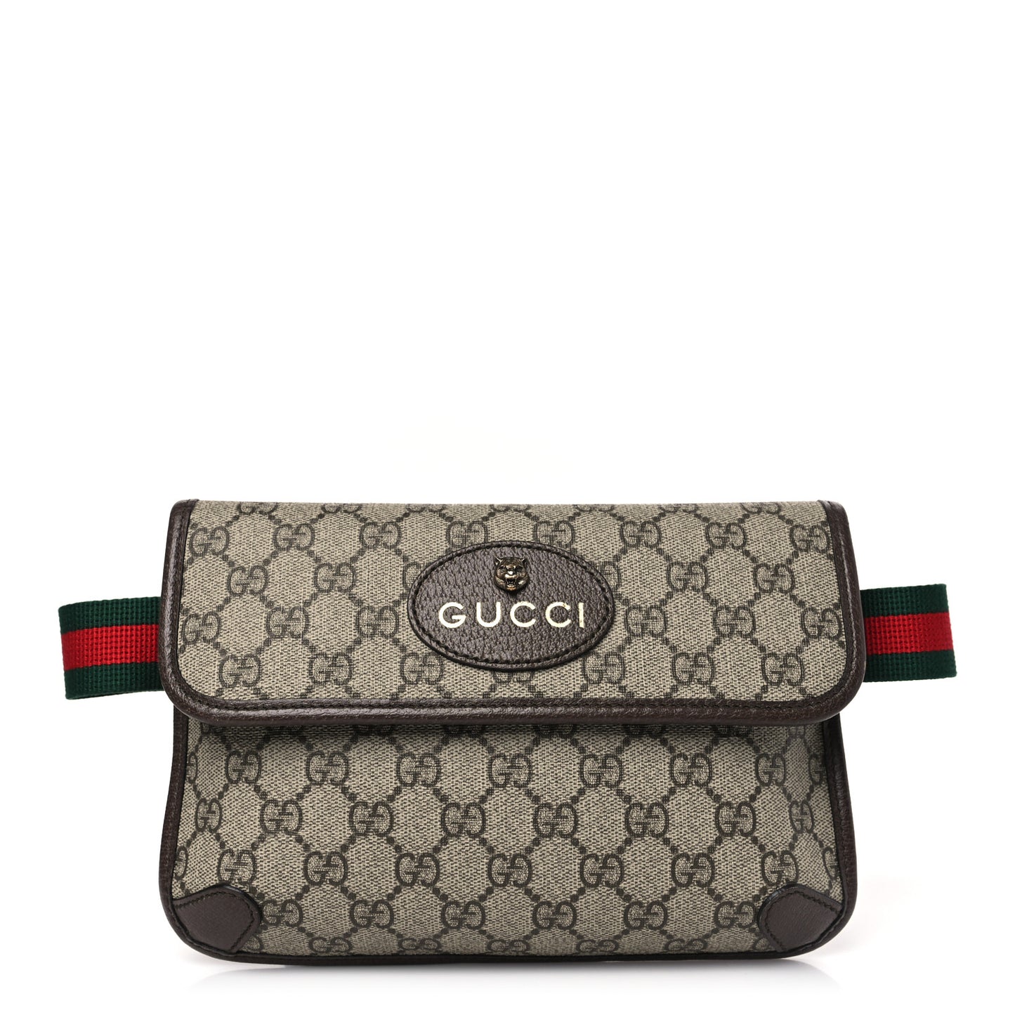 GG Supreme Monogram Neo Vintage Web Belt Bag Brown