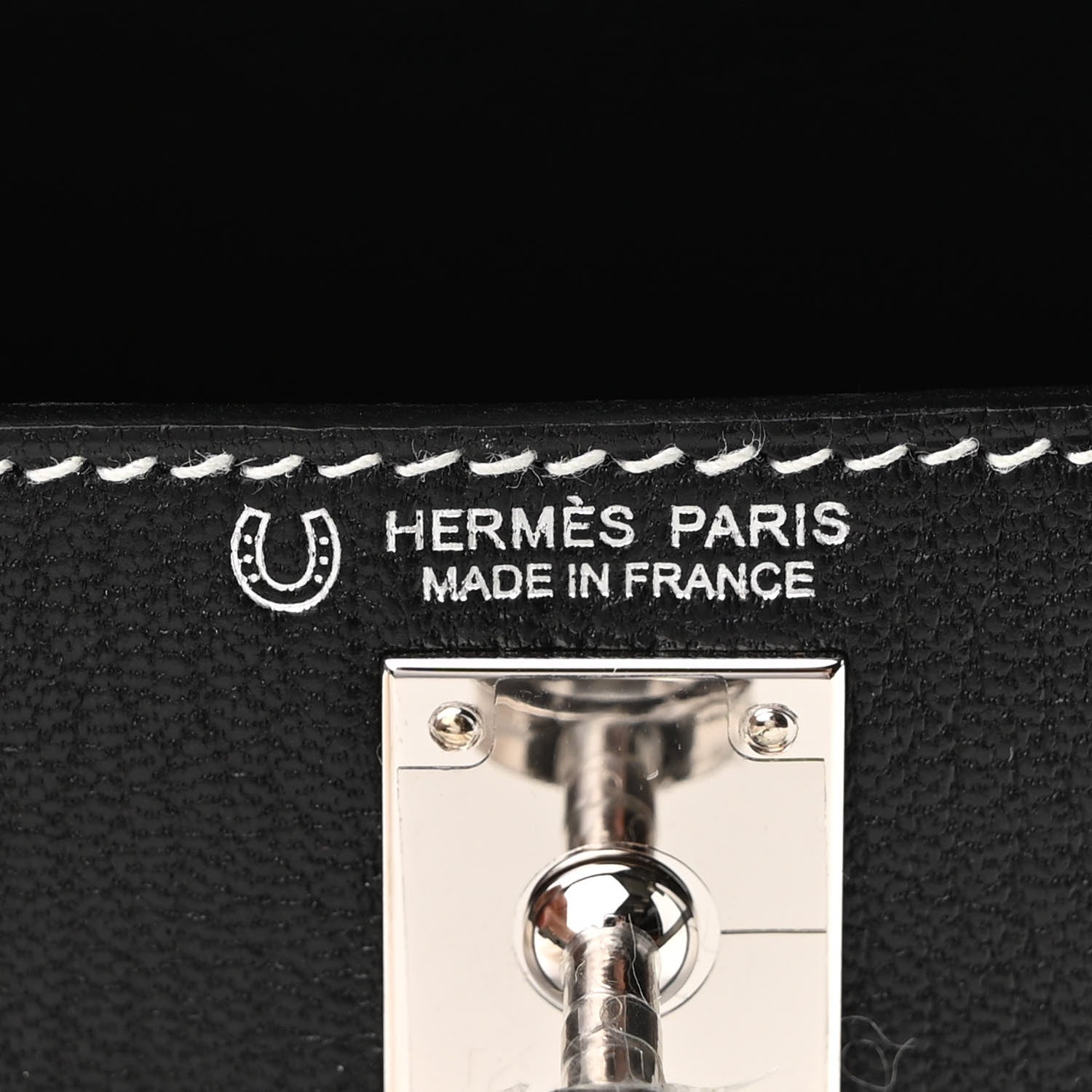 Hermes Chevre Mysore Horseshoe Mini Kelly Sellier 20 Black Gris Meyer 6 of 10