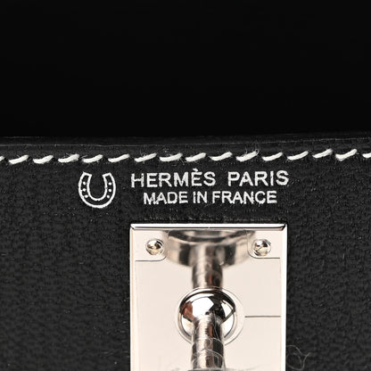 Hermes Chevre Mysore Horseshoe Mini Kelly Sellier 20 Black Gris Meyer 6 of 10