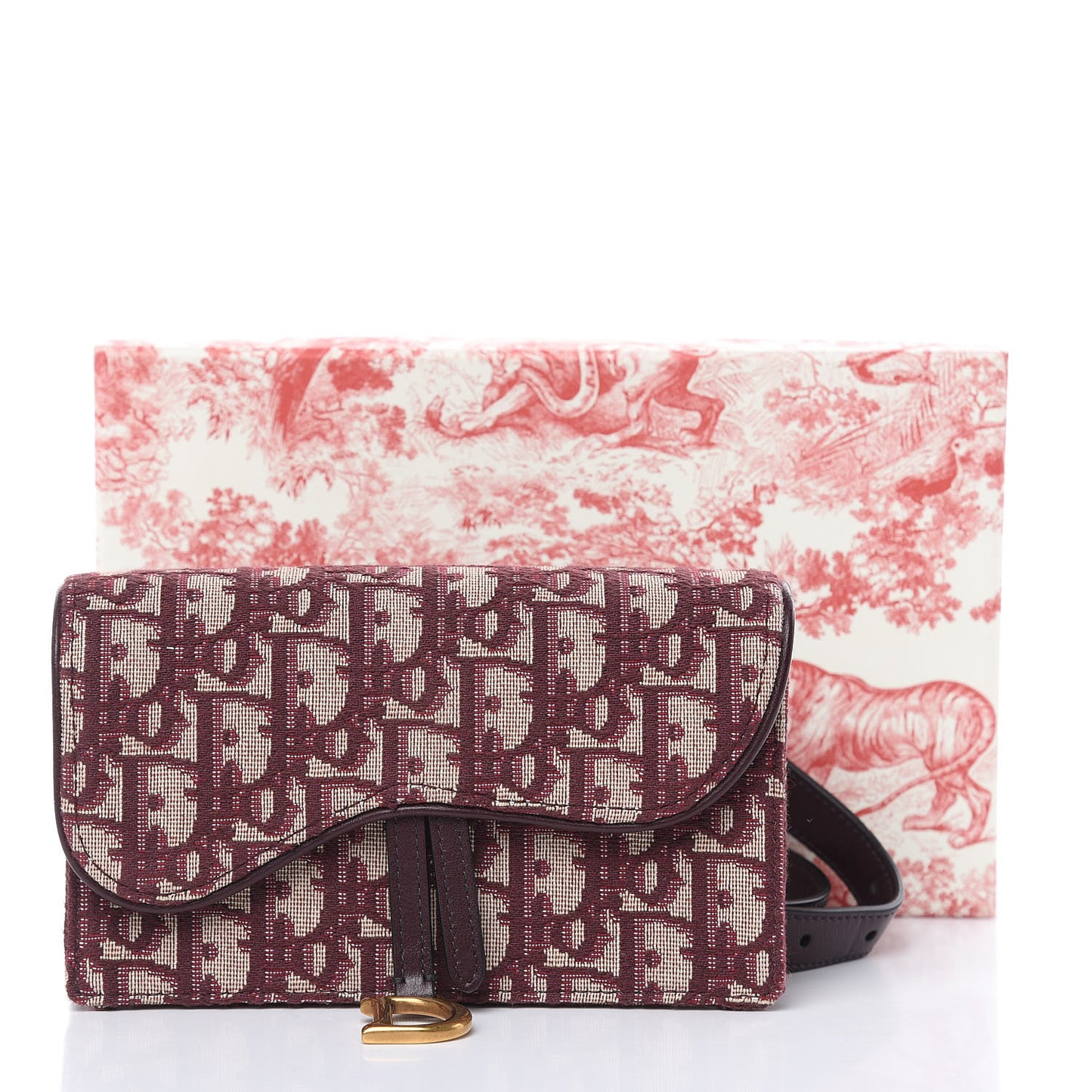 Oblique Saddle Belt Bag Bordeaux
