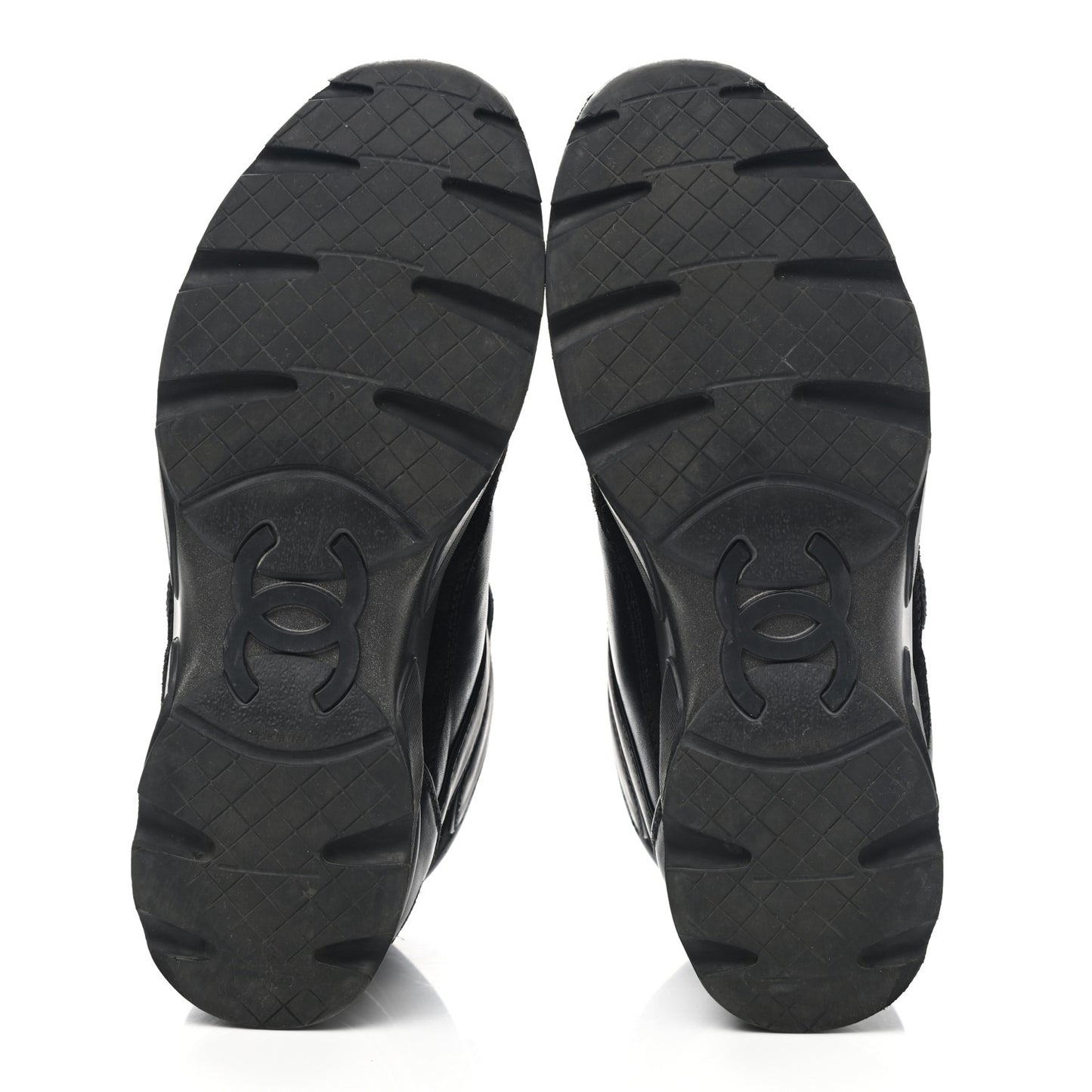 Suede Calfskin High Top CC Sneakers 37 Black