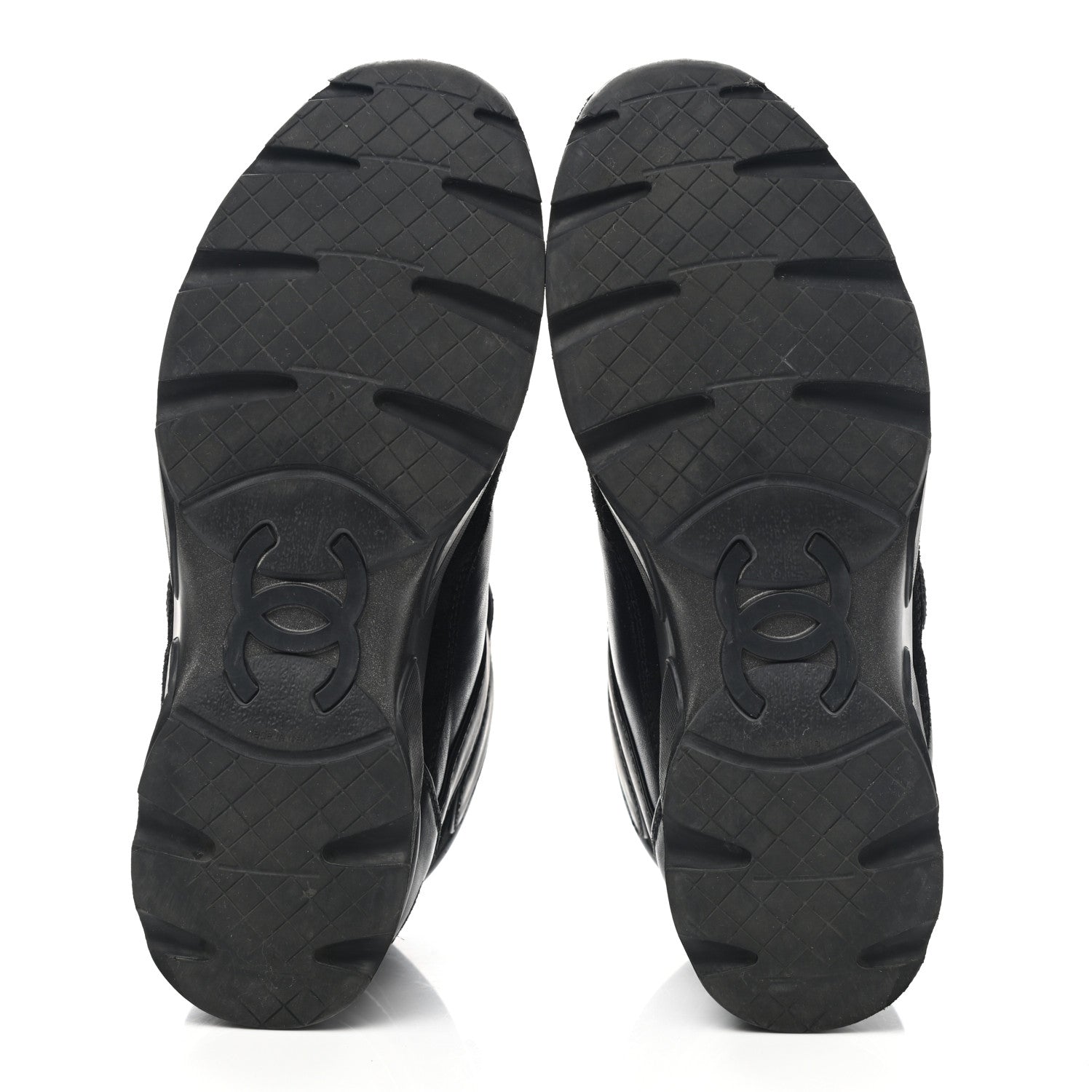 Chanel Suede Calfskin High Top CC Sneakers 37 Black 5 of 10