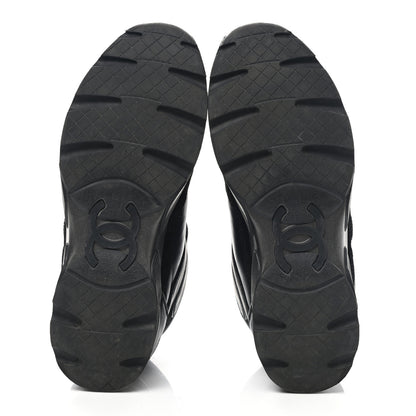 Chanel Suede Calfskin High Top CC Sneakers 37 Black 5 of 10