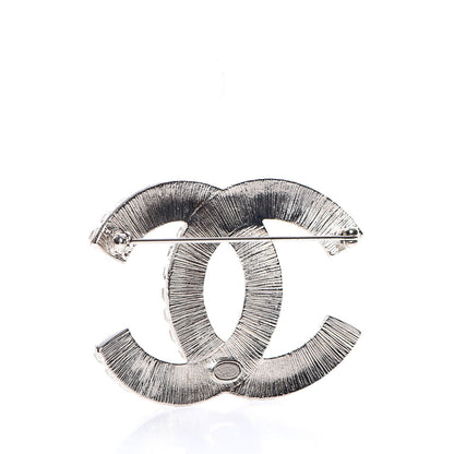 Chanel Baguette Crystal CC Brooch Silver 3 of 5