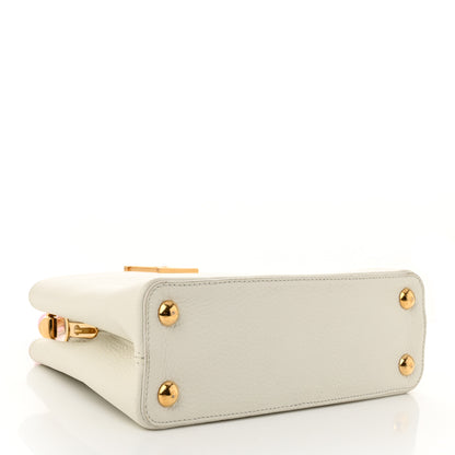 Louis Vuitton Taurillon Lambskin Calfskin Capucines BB Snow White 4 of 10