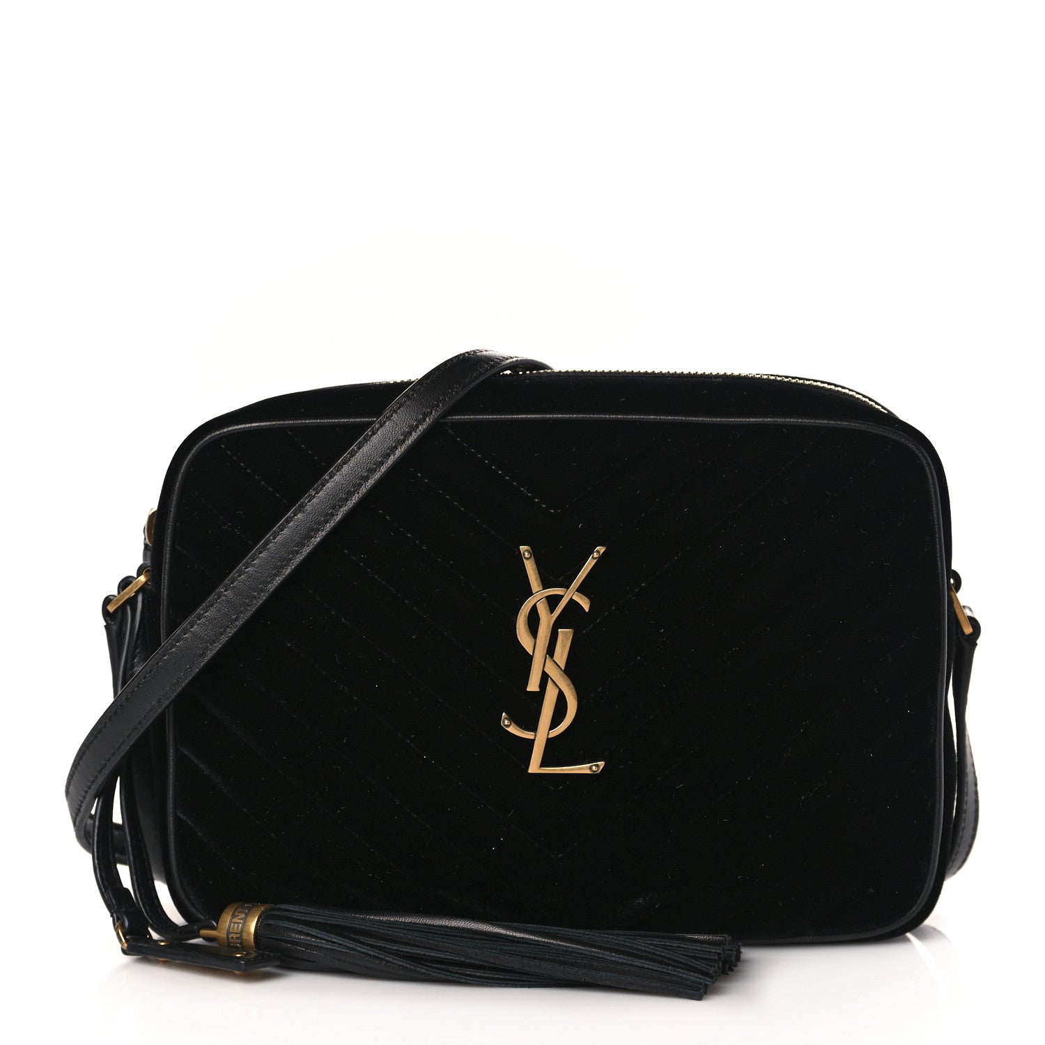 Saint Laurent Velvet Matelasse Monogram Lou Camera Bag Black 1 of 9