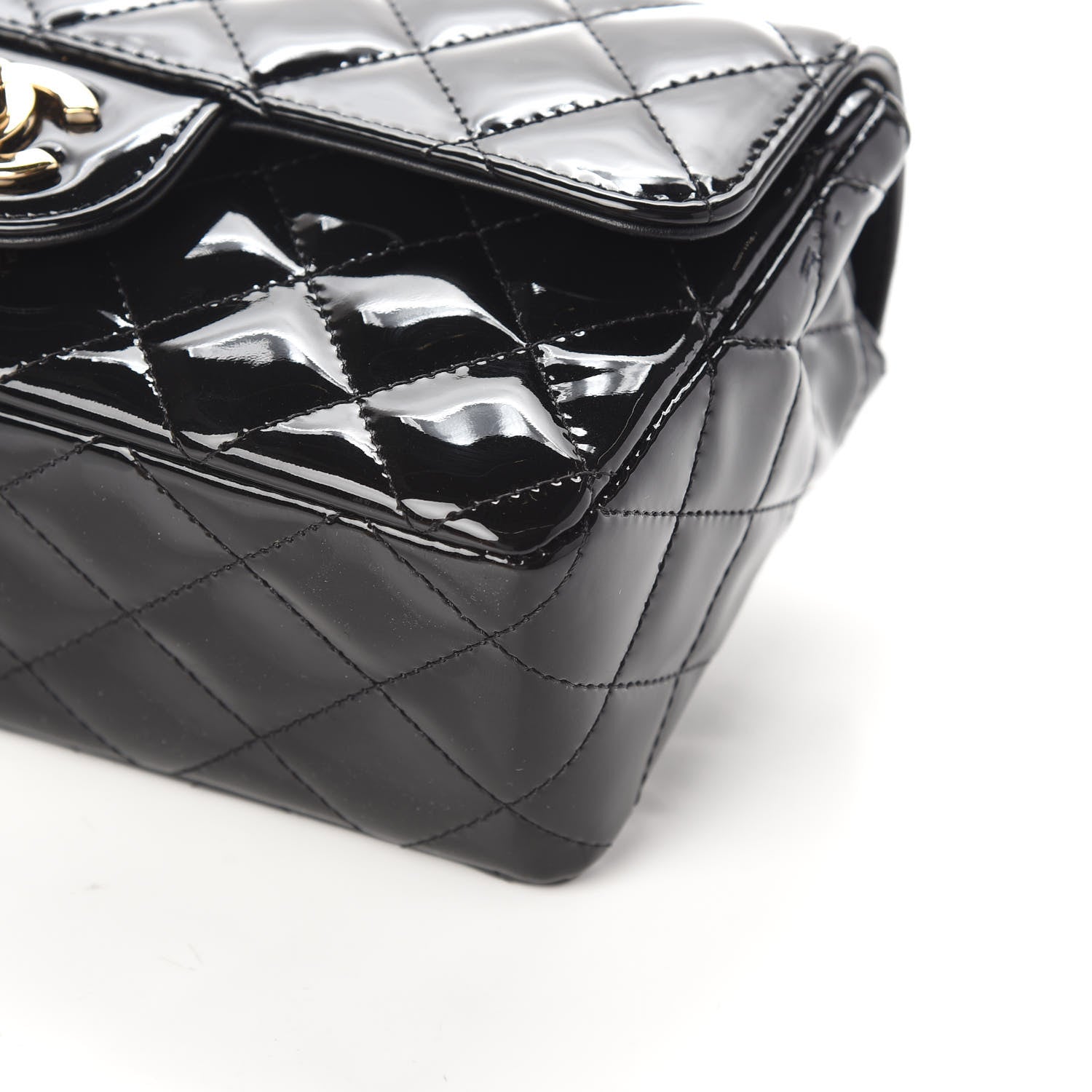 Chanel Patent Calfskin Quilted Mini Rectangular Flap Black 8 of 9