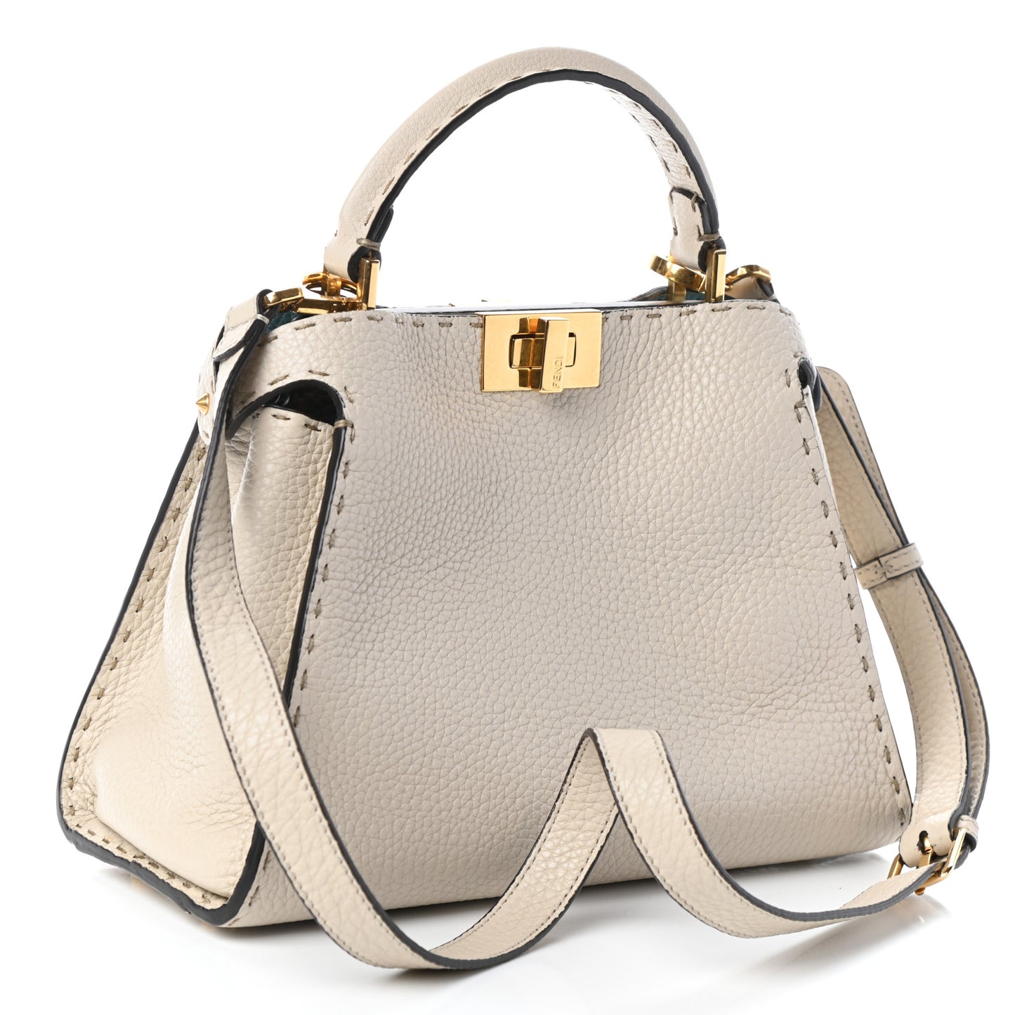 Cuoio Romano Selleria Medium Peekaboo Iconic Essentially Satchel Latte Laguna Tortora