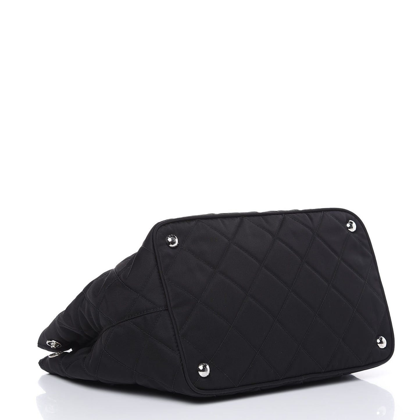 Nylon Tessuto Impuntu Quilted Shoulder Bag Black
