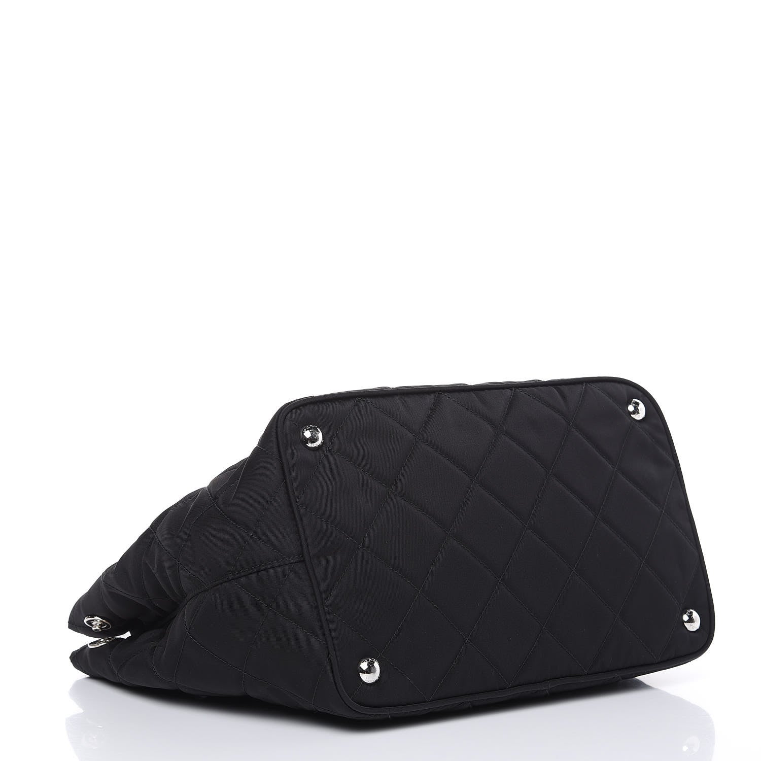 Prada Nylon Tessuto Impuntu Quilted Shoulder Bag Black 4 of 9