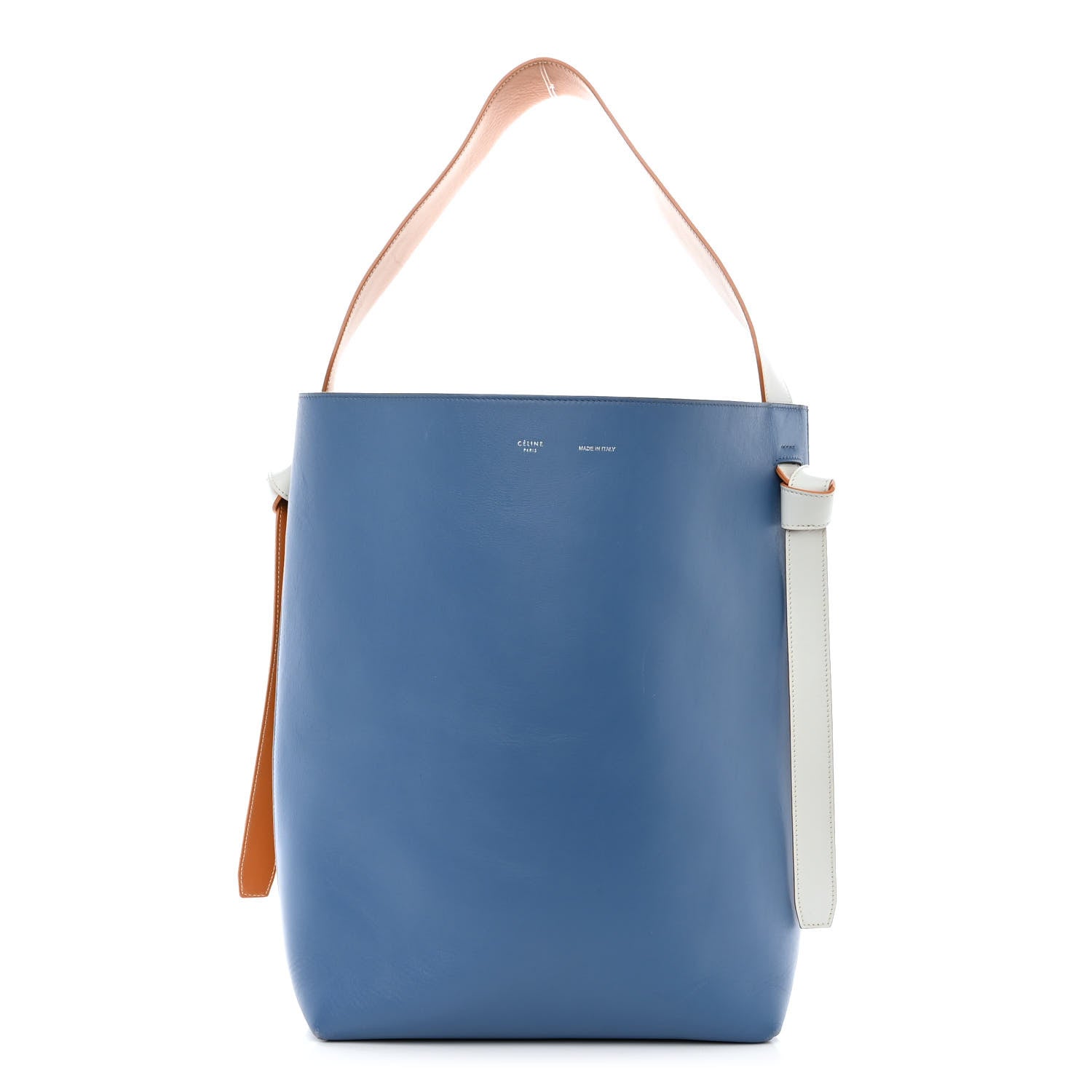 Celine Shiny Smooth Calfskin Small Twisted Cabas Washed Blue Black 1 of 11