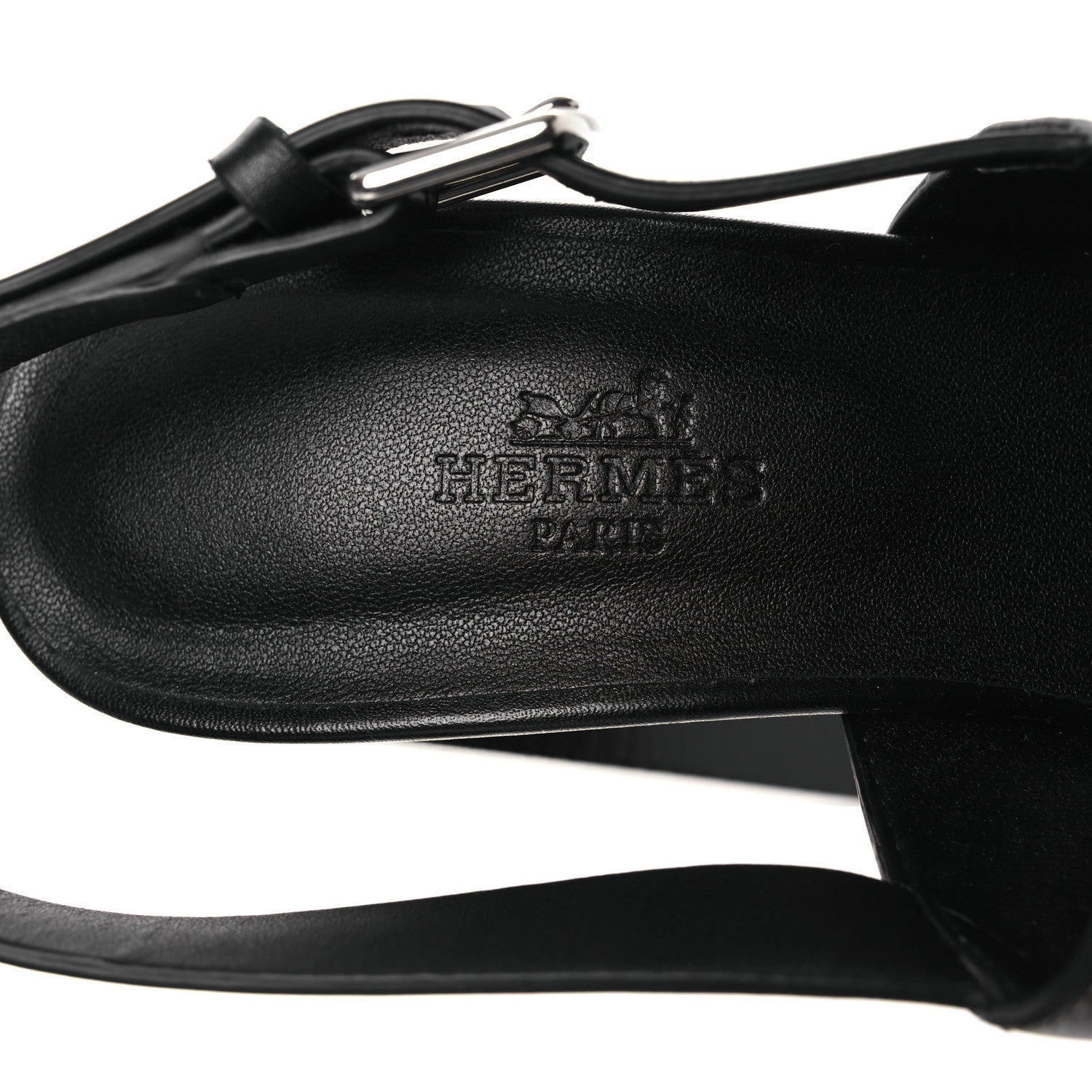 Hermes Calfskin Eris 90 Sandals 37 Black 9 of 12