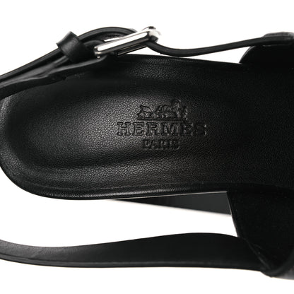 Hermes Calfskin Eris 90 Sandals 37 Black 9 of 12