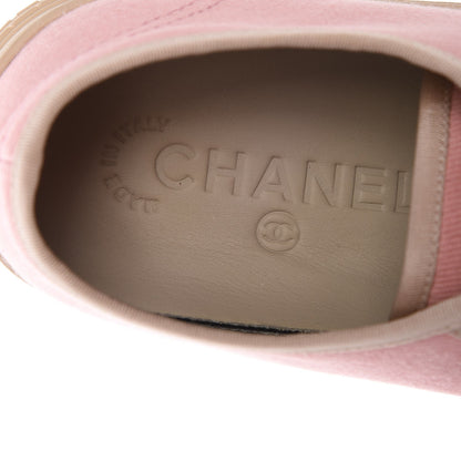 Chanel Fabric Tweed Low Top Sneakers 38 Pink 8 of 13