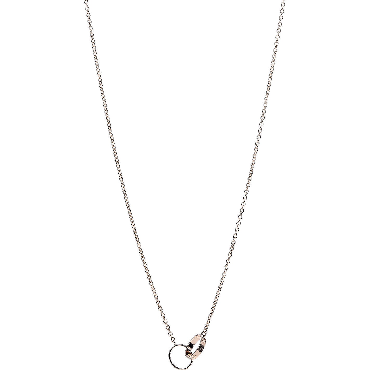 Cartier 18K Pink Gold Interlocking LOVE Necklace 1 of 6