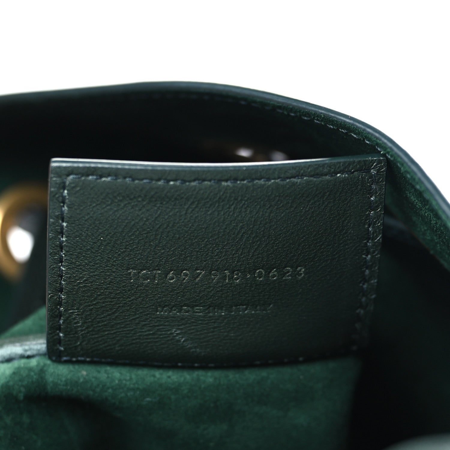 Saint Laurent Calfskin Medium Paris VII Flat Hobo New Vert Fonce 8 of 10