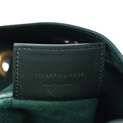 Saint Laurent Calfskin Medium Paris VII Flat Hobo New Vert Fonce 8 of 10
