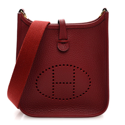 Hermes Taurillon Clemence Evelyne TPM Rouge H 1 of 11