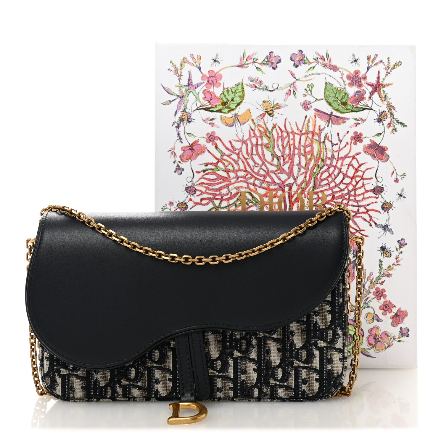 Christian Dior Oblique Smooth Calfskin Medium Saddle Pouch With