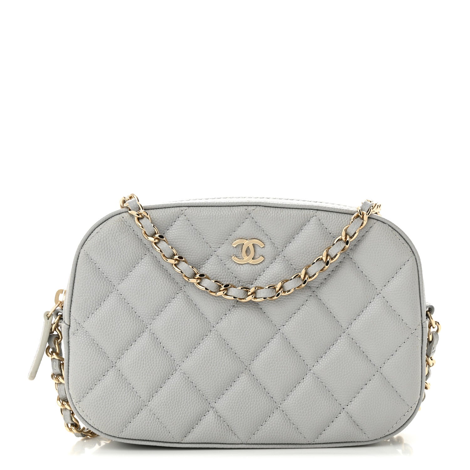 Chanel Caviar Quilted Camera Case Grey 1 of 12