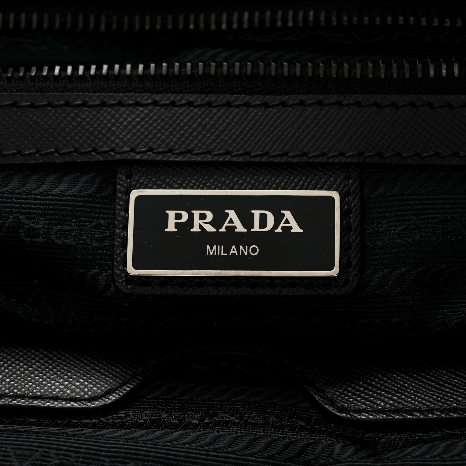 Prada Tessuto Nylon Saffiano Front Pocket Zip Messenger Black 7 of 19
