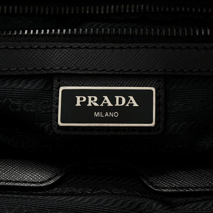 Prada Tessuto Nylon Saffiano Front Pocket Zip Messenger Black 7 of 19
