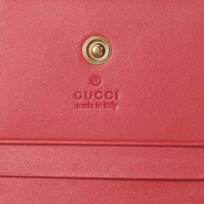 Gucci GG Supreme Monogram Cherry Embellished Card Case Wallet Hibiscus Red 6 of 8