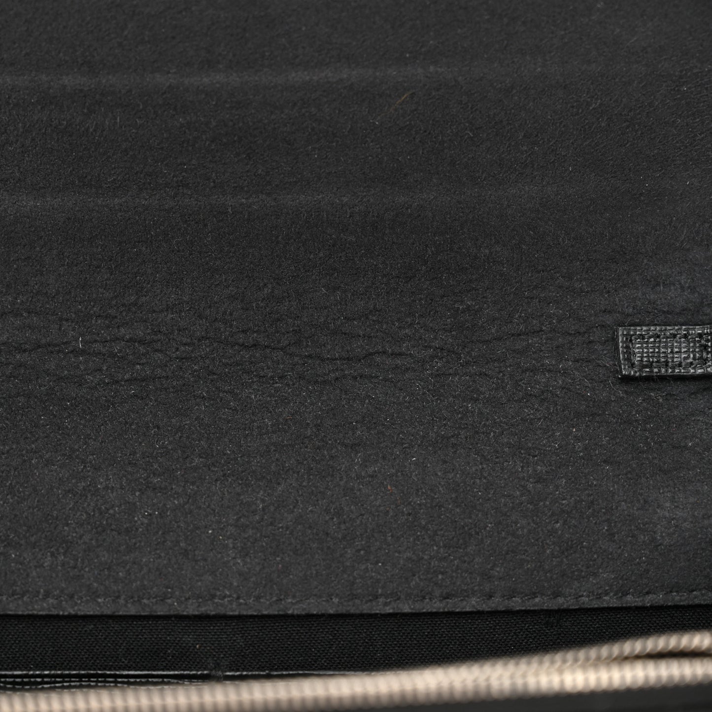 Vitello Elite Mink Fur Studded Karlito Tube Wallet on Chain Black