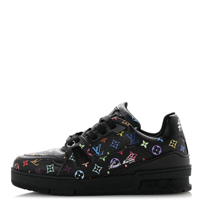 Louis Vuitton LV X TM Calfskin Monogram Multicolor Womens LV Trainer Sneakers 37.5 Black 1 of 10