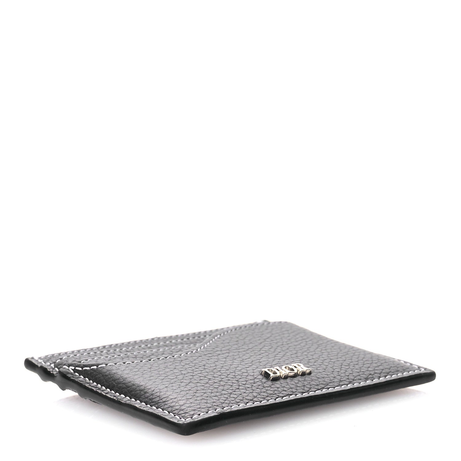 Christian Dior Grained Calfskin Saddle Card Holder Black 4 of 9