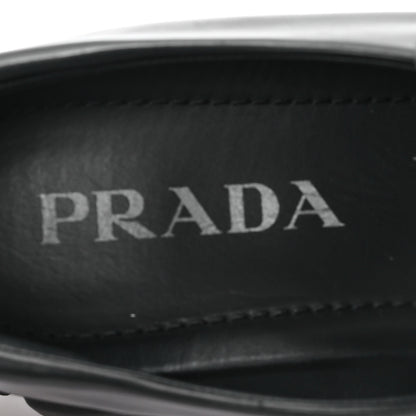 Prada Spazzolato Rois Metal Triangle Logo Monolith 55mm Loafers 38.5 Black 38.5 Black 8 of 10